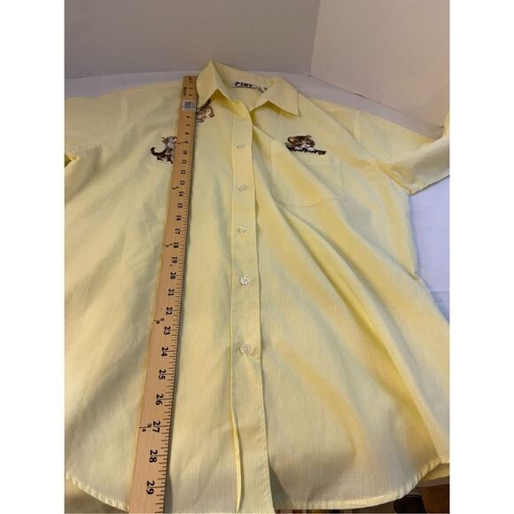 Ptny cat button shirt medium yellow 83020 - Picture 7 of 7